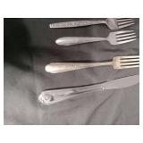 Mixed Pattern Silver Plated Flatware Set