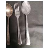 Mixed Silverplate Flatware Set with Shell Pattern