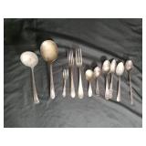 Mixed Pattern Silver Plated Flatware Set