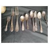 Mixed Pattern Silver Plated Flatware Set