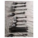 Rogers Silver Plate Flatware Set - Rose Pattern