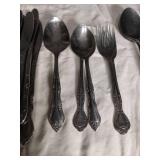 Rogers Silver Plate Flatware Set - Rose Pattern