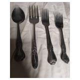Rogers Silver Plate Flatware Set - Rose Pattern