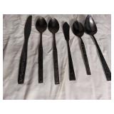 Black Ornate Flatware Spoons Set