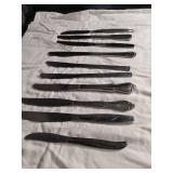 Set of 10 Ornate Silver-Plated Dinner Knives