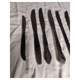 Set of 10 Ornate Silver-Plated Dinner Knives