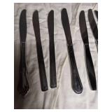 Set of 10 Ornate Silver-Plated Dinner Knives