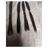 Set of 10 Ornate Silver-Plated Dinner Knives