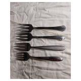 Set of 4 Sterling Silver Dessert Forks