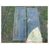 Pair of leaded glass panels-some breaks