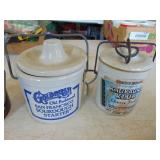 Small crock jars and crock bowl