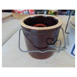 Small crock jars and crock bowl