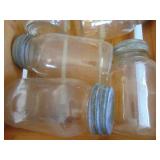 Wooden crate with old canning jars