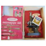 Vintage microscope in box