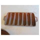 Cast iron skillet and corn bread pan