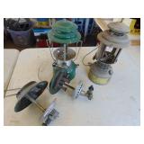 Coleman lanterns including early US military gas lantern