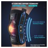 Fit Geno Hinged Knee Brace for Meniscus Tear: Adjustable Knee Support for Knee Pain w/Side Stabilizers & Hinges for Injury or Surgery Recovery - Men and Women - Retail: $40