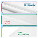 Cot Sheets for Daycare Standard Size - Fits 23 x 52' Cot, 2 Pack, Daycare Essentials, Soft & Comfortable Fitted Cot Cover, Preschool Kids Nap Time Sheets, Brushed Microfiber - White - Retail: $9'