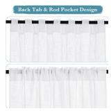 White Curtains & Drapes - Linen Textured Semi Sheer Curtains Privacy Panels for Living Room Bedroom Dining Bathroom Farmhouse Large Bay Window Decor, W 70 x L 95, 2 Pcs - Retail: $30