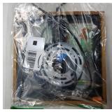 Industrial Small Pendant Lighting, Farmhouse Kitchen Island Hanging Lamp with Cord, Wood+Metal,1 Light E26 Fixture for Dining Room Bedroom Hallway Entryway,9.5 inch - Retail: $33