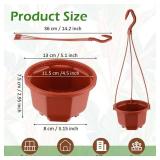 24 Pcs Hanging Plastic Planter Pot with Hook Flower Pots Baskets Hanging Nursery Planter Holder for Outdoor Indoor Plant Garden(Brown,5 Inch) - Retail: $21