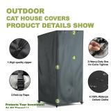 Seal Bailey Outdoor Cat House Cover - Extremely Waterproof Feral Cattery Enclosure Cover, 600D Heavy Duty Rain Sheet (Grey) - Retail: $40