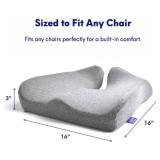 CUSHION LAB Patented Pressure Relief Seat Cushion for Long Sitting Hours on Office/Home Chair, Car, Wheelchair - Extra-Dense Memory Foam for Hip, Tailbone, Coccyx, Sciatica - Light Grey - Retail: $85
