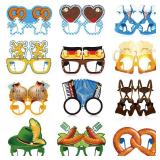24 Pieces October Festival Party Decorations Bavarian Beer Festival Paper Eyeglasses Funny Photo Booth Props Glasses for German Theme October Festival Party Favors Supplies - Retail: $6
