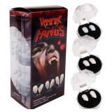 Set of 3 Realistic Vampire Fangs Teeth - Fake Vampire Fang for Adults & Kids - Scarecrow Demon Werewolf Dracula Halloween Costume Cosplay Apparel Fangs - Retractable Wolf Fake Sharp Teeth Accessories 