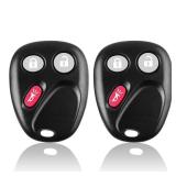 Car Key Keyless Entry Replacement fits for 2003 2004 2005 2006 2007 Cadillac Escalade Chevy Avalanche Silverado Suburban Tahoe and GMC Sierra Yukon Hummer H2 3Button FCC: LHJ011 (Pack of 2) - Retail: 