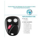 Car Key Keyless Entry Replacement fits for 2003 2004 2005 2006 2007 Cadillac Escalade Chevy Avalanche Silverado Suburban Tahoe and GMC Sierra Yukon Hummer H2 3Button FCC: LHJ011 (Pack of 2) - Retail: 