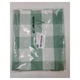 Buffalo Tier Curtains 24 inch Length Plaid Gingham Rod Pocket Short Window Small Kitchen Cafe Curtain Bathroom Window Curtains 2 Panels Green & White - Retail: $15