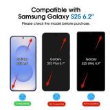 Auto-alignment OneTouch for Samsung Galaxy S25 6.2'' Screen Protector + Camera Lens Protector, Tempered Glass, 30 seconds Installation, Bubble Free, Case Friendly, Anti-Scratch [2+2 Pack] - Retail: $8