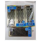 Decor Grates (4-Pack) AJH412-A Oriental Floor Register, 4x12 Inches, Antique Brass Finish - Retail: $66