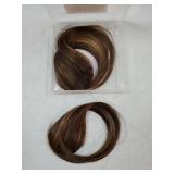 Bangs Hair Clip in Bangs, 2 PCS Face-Framing Classic Curtain Bangs Fringe Fake Bangs Hairpieces for Women Daily Wear - Dark Brown with Highlights - Retail: $17