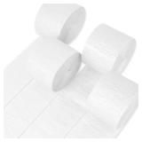 White Crepe Paper Streamers 4pcs 328ft Pack of Pearl White Crepe Paper Streamers for Wedding Graduation Baby Shower Engagement Anniversary Bachelorette Winter Birthday Party Decorations - Retail: $7
