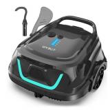 WYBOT A1 Pool Vacuum for Above Ground Pool, Automatic Cordless Robotic Pool Cleaner with 120 Mins, Double Filters, LED Indicator, 2.5H Charging, Ideal for Plat Pools. VISIBLE USE.  POWERS ON. Missing 