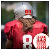 102 Pcs Sports Helmet Numbers Sticker 1.25 Inch Vinyl Helmet Numbers Decals Self Adhesive Hockey Stickers for Baseball, Hockey, Football, Lacrosse, Batting(Red) - Retail: $8