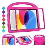 Kids Case for iPad A16 11-Inch 2025 (11th Gen) & iPad 10th Generation (10.9 2022), Durable Shockproof Stand Cover with Screen Protector/Pencil Holder/Handle for Kids, Pink - Retail: $17'