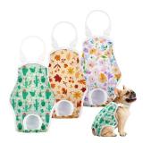 3 Pack Washable Female Dog Diapers Sanitary Pantie with Adjustable Suspender, Reusable Doggy Diapers Super Absorbent Leakproof for Dog in Heat(Small) - Retail: $19