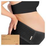 Maternity Belly Bands for Pregnant Women - Soft & Breathable Pregnancy Belly Support Band, Adjustable Maternity Belt for Back, Pelvic Support, Comfortable, Easy to Use (Midnight Black, M/L) - Retail: 