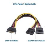 Cable Matters 3-Pack 15 Pin SATA Power Splitter Cable - 8 Inches, SATA Power Y-Splitter Cable - Retail: $9