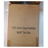 Heavyweight Twin Size Feather Down Fiber Comforter - White Thicker Winter Duvet Insert, Ultra Soft 100% Cotton Cover, Luxury Hotel Bedding with Corner Tabs, 68'x90' - Retail: $80