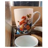 12oz Coffee Mugs Set fo 6, Ceramic Coffee Mugs with Decaled Flowers for Man Woman Mom Dad, Light Weight Coffee Mugs Set for Latte/Cappuccino/Cocoa/Milk, Dishwasher & Microwave Safe - Retail: $26