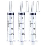 20ml Syringe for Liquid, Oral, Scientific Labs, Measurement, Dispensing, with Cap- 3 Pack 20ml Syringes - Retail: $5