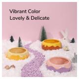 Guinea Pig Food Bowl Hamster Ceramic Water Dish Anti-Spill & Prevent Tipping Rabbit Feeding Bowl for Guinea Pig, Syrian Hamster, Bunny, Rat, Chinchilla, Squirrel, Small Animals (Pink+Purple) - Retail: