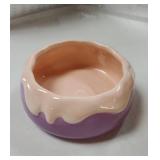 Guinea Pig Food Bowl Hamster Ceramic Water Dish Anti-Spill & Prevent Tipping Rabbit Feeding Bowl for Guinea Pig, Syrian Hamster, Bunny, Rat, Chinchilla, Squirrel, Small Animals (Pink+Purple) - Retail: