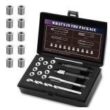 M6X1.0 Thread Repair Kit with 9.4mm Insert HSS Drill, Tap, Installation Driver, Counterbore, Stainless Steel Insert. Missing Pieces - Retail: $99