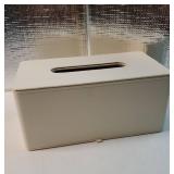 PU Leather Tissue Box Cover for 120(3-Ply)/ 160(2-Ply) Count Box of Tissues, Rectangle Tissue Box Holder for Bathroom Bedroom Living Room Office (Cream-White) - Retail: $22