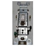 Leviton 15 Amp, 120 Volt, Toggle Framed 3-Way AC Quiet Switch, Residential Grade, Grounding, Quickwire Push-In & Side Wired, 1453-2W, White - Retail: $3